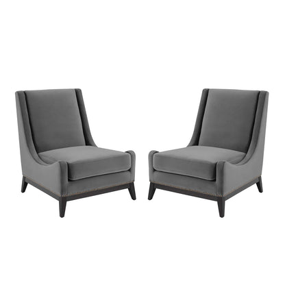 Enigma Lounge Chair Upholstered Performance Velvet (Set of 2)