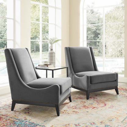 Enigma Lounge Chair Upholstered Performance Velvet (Set of 2)