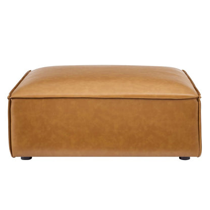Vitality Vegan Leather Ottoman in Tan