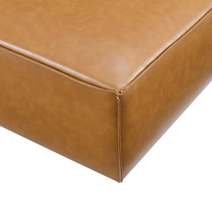 Vitality Vegan Leather Ottoman in Tan