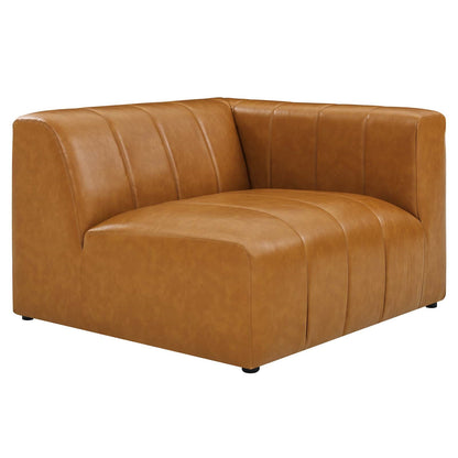 Colton Vegan Leather 4-Piece Sectional Sofa in Tan