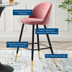 Ava Performance Velvet Bar Stools Set of 2