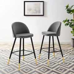 Ava Performance Velvet Bar Stools Set of 2