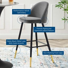 Ava Performance Velvet Bar Stools Set of 2
