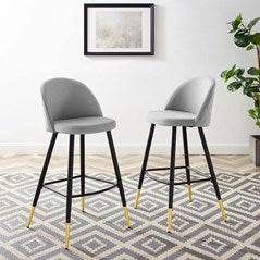 Ava Performance Velvet Bar Stools Set of 2