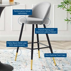 Ava Performance Velvet Bar Stools Set of 2