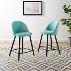 Ava Performance Velvet Bar Stools Set of 2
