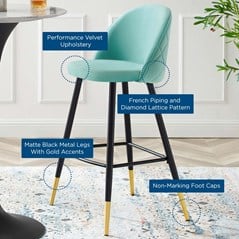 Ava Performance Velvet Bar Stools Set of 2