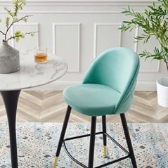 Ava Performance Velvet Bar Stools Set of 2