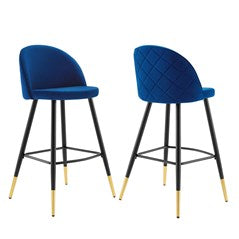 Ava Performance Velvet Bar Stools Set of 2