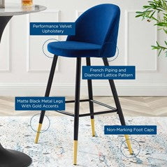 Ava Performance Velvet Bar Stools Set of 2