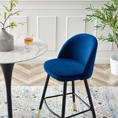 Ava Performance Velvet Bar Stools Set of 2