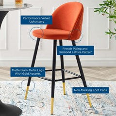 Ava Performance Velvet Bar Stools Set of 2