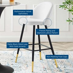 Ava Performance Velvet Bar Stools Set of 2
