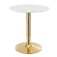 Jena 28" Gold Base Artificial Marble Dining Table