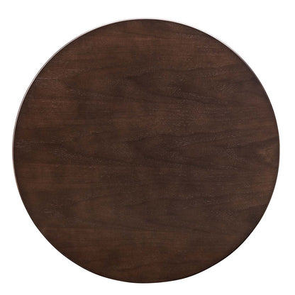 Jena 28" Cherry Walnut Gold Base Dining Table