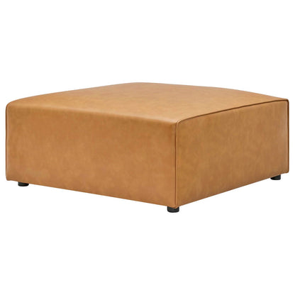 Lane Vegan Leather Ottoman in Tan