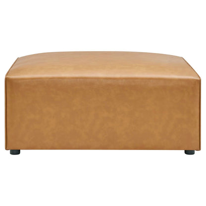 Lane Vegan Leather Ottoman in Tan