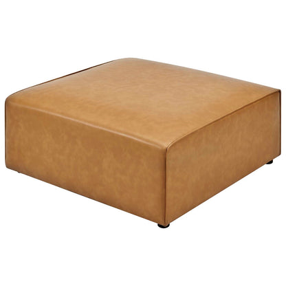 Lane Vegan Leather Ottoman in Tan