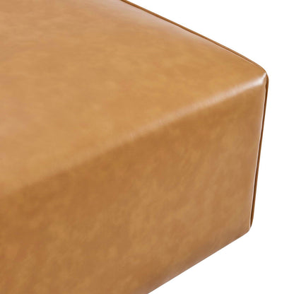Lane Vegan Leather Ottoman in Tan