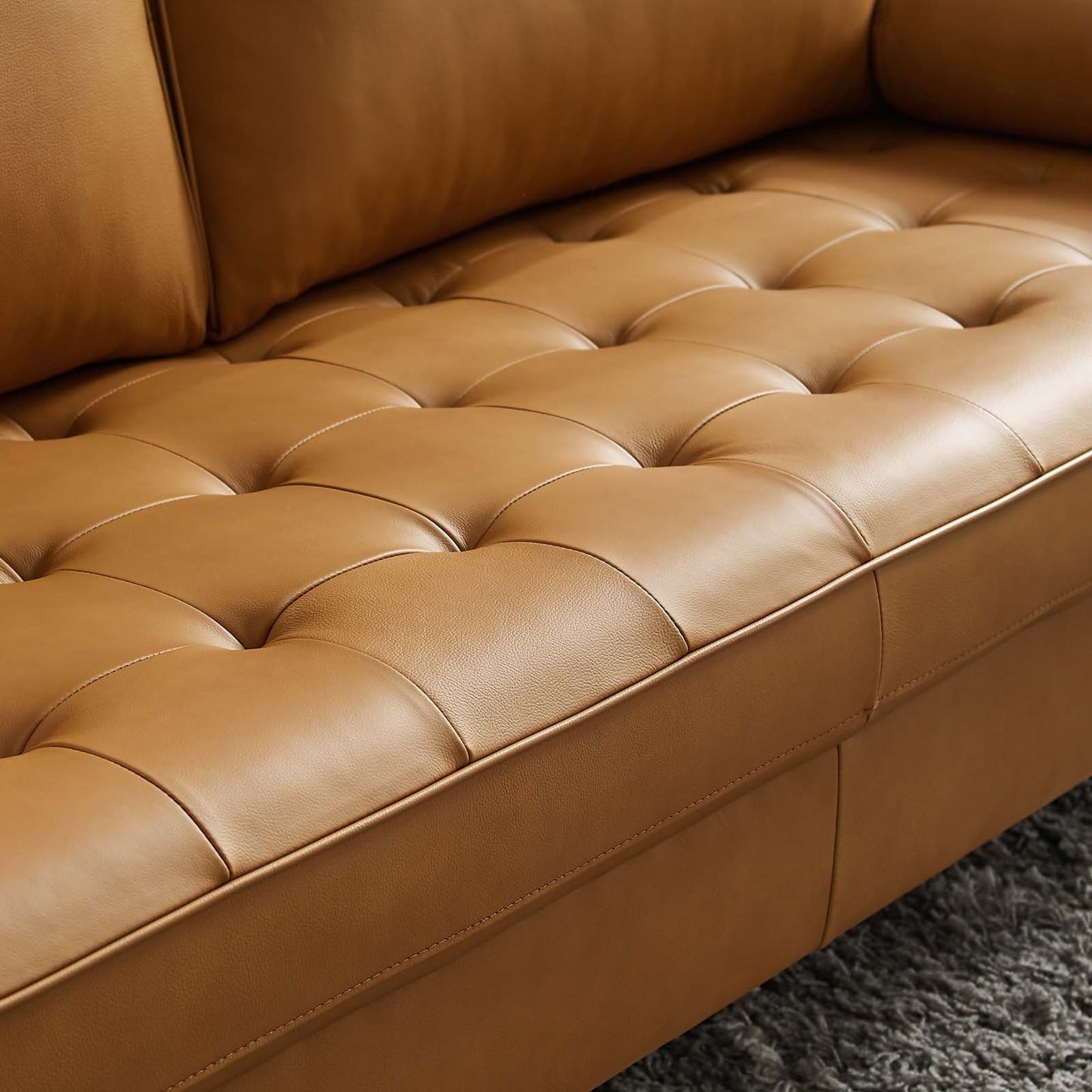 Logan Leather Sofa in Tan