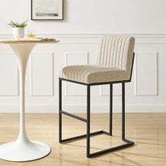 Willow Channel Tufted Fabric Barstool