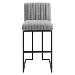 Willow Channel Tufted Fabric Barstool