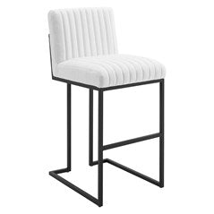 Willow Channel Tufted Fabric Barstool