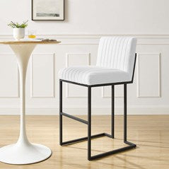 Willow Channel Tufted Fabric Barstool
