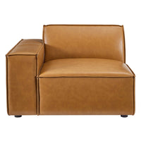 Vitality Vegan Leather 3-Piece Sofa in Tan