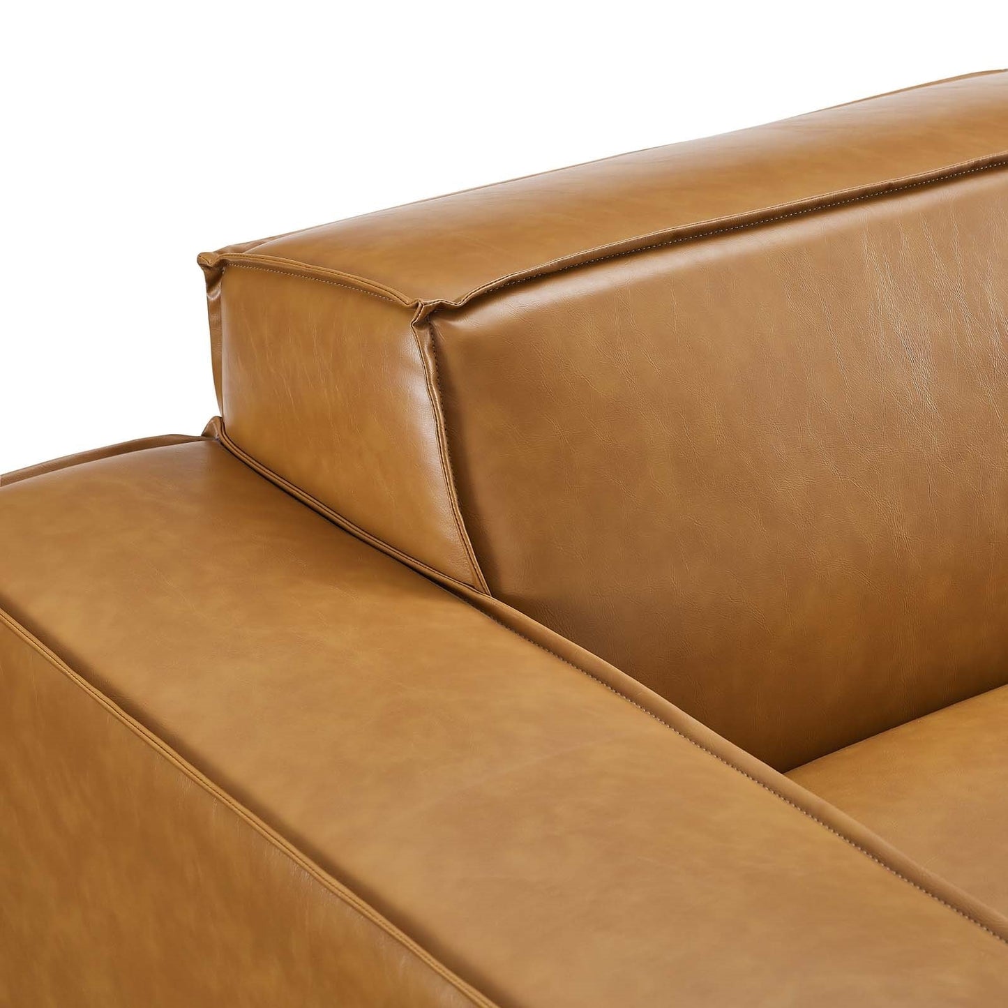 Vitality Vegan Leather 3-Piece Sofa in Tan