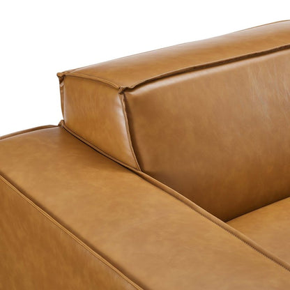 Vitality 5-Piece Vegan Leather Sectional Sofa in Tan