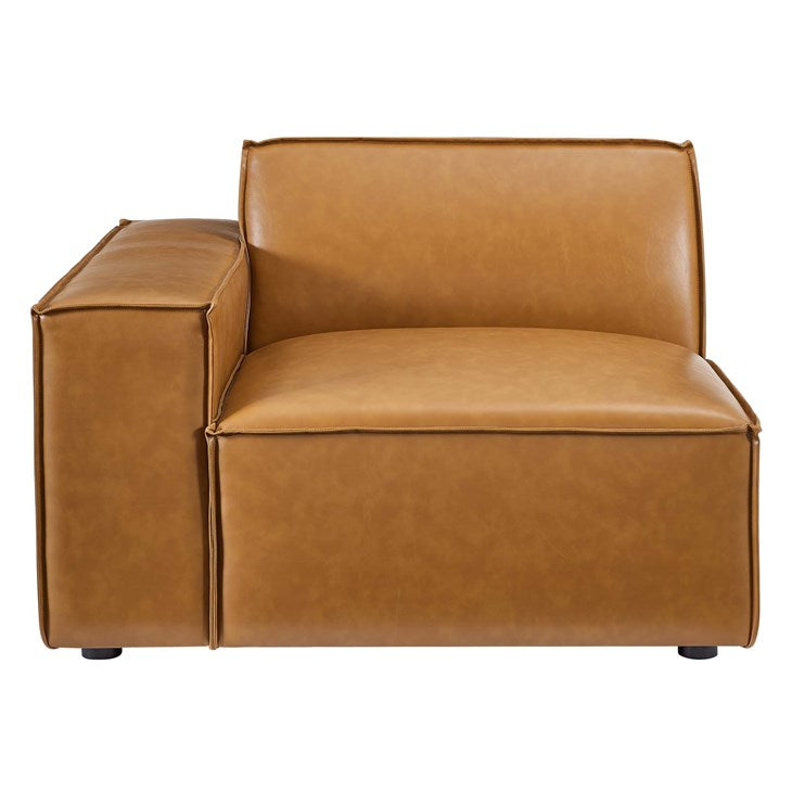 Vitality 5-Piece Vegan Leather Sectional Sofa in Tan