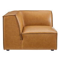 Vitality 5-Piece Vegan Leather Sectional Sofa in Tan V2
