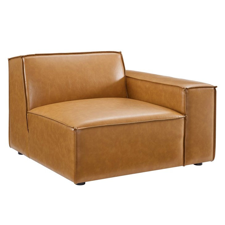 Vitality 6-Piece Vegan Leather Sectional Sofa in Tan