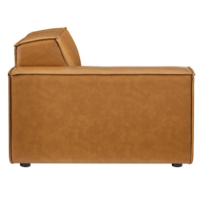 Vitality 7-Piece Vegan Leather Sectional Sofa in Tan