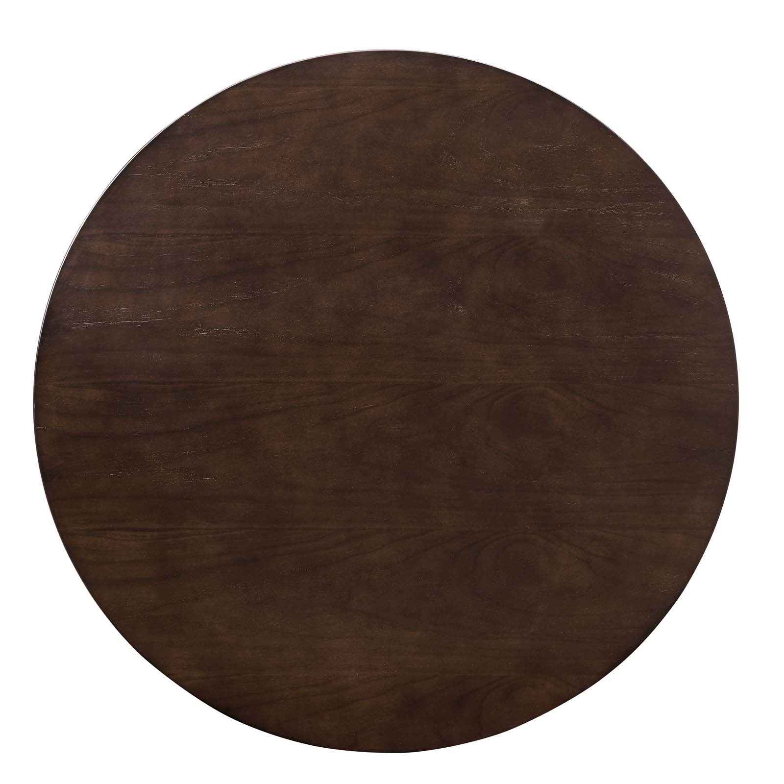 Jena 35" Gold Base Cherry Walnut Dining Table