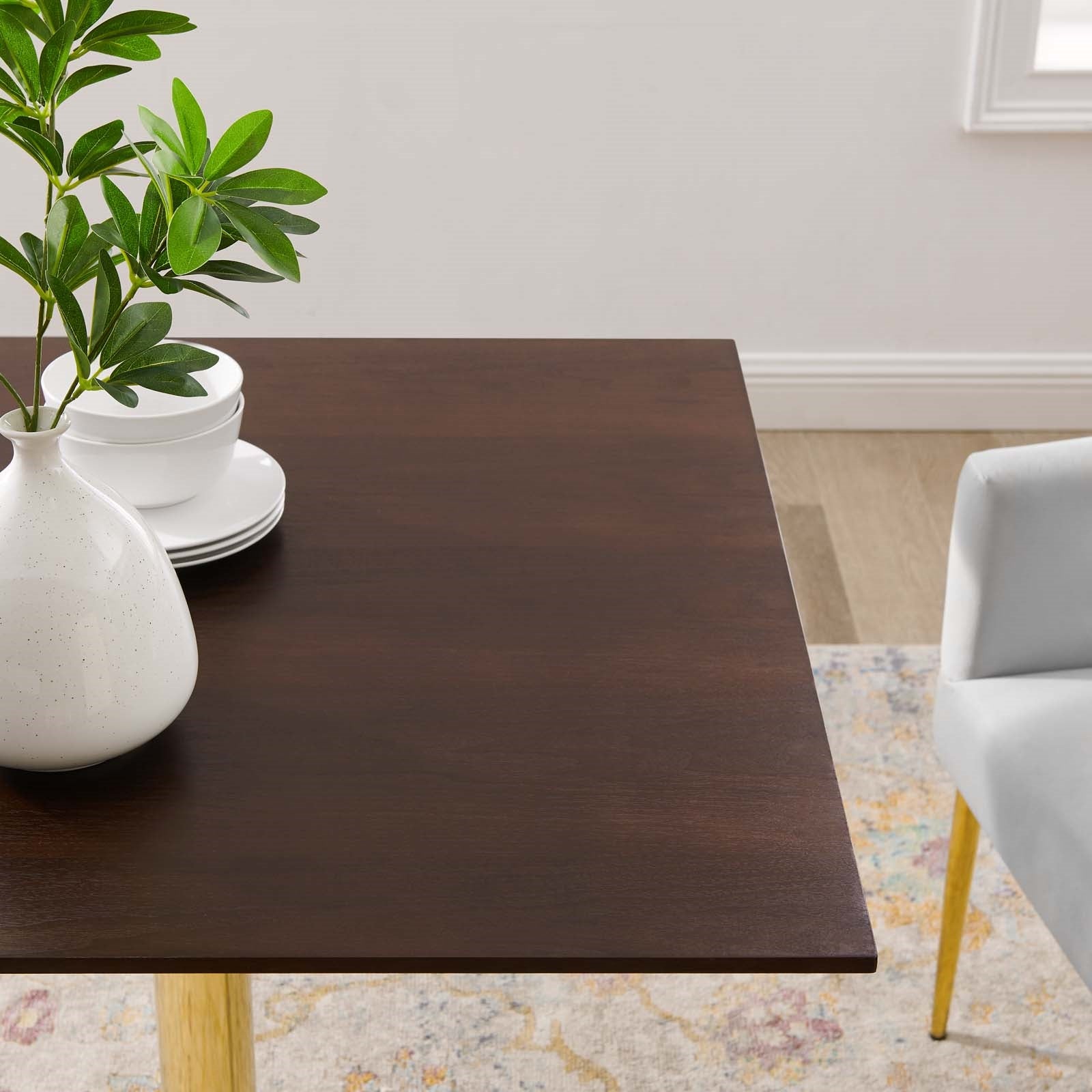 Jena 35" Cherry Walnut Square Dining Table