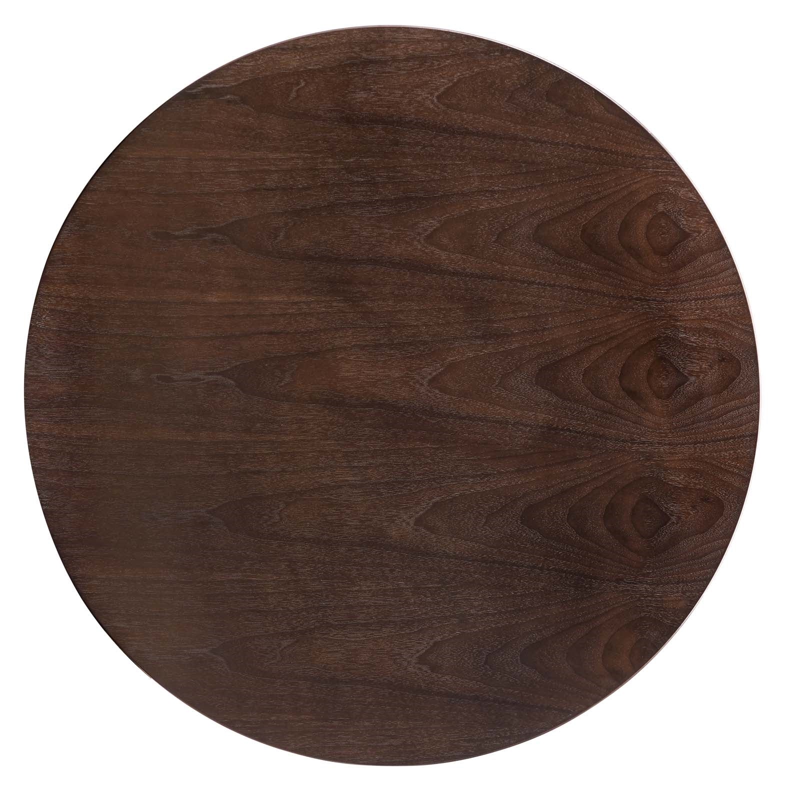 Jena 40" Gold Base Cherry Walnut Dining Table