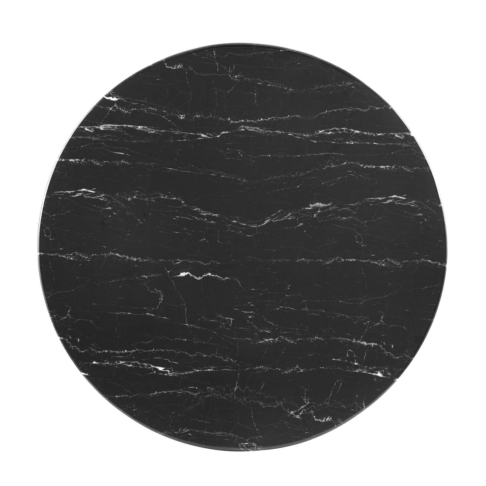 Jena 40" Gold Base Black Artificial Marble Dining Table