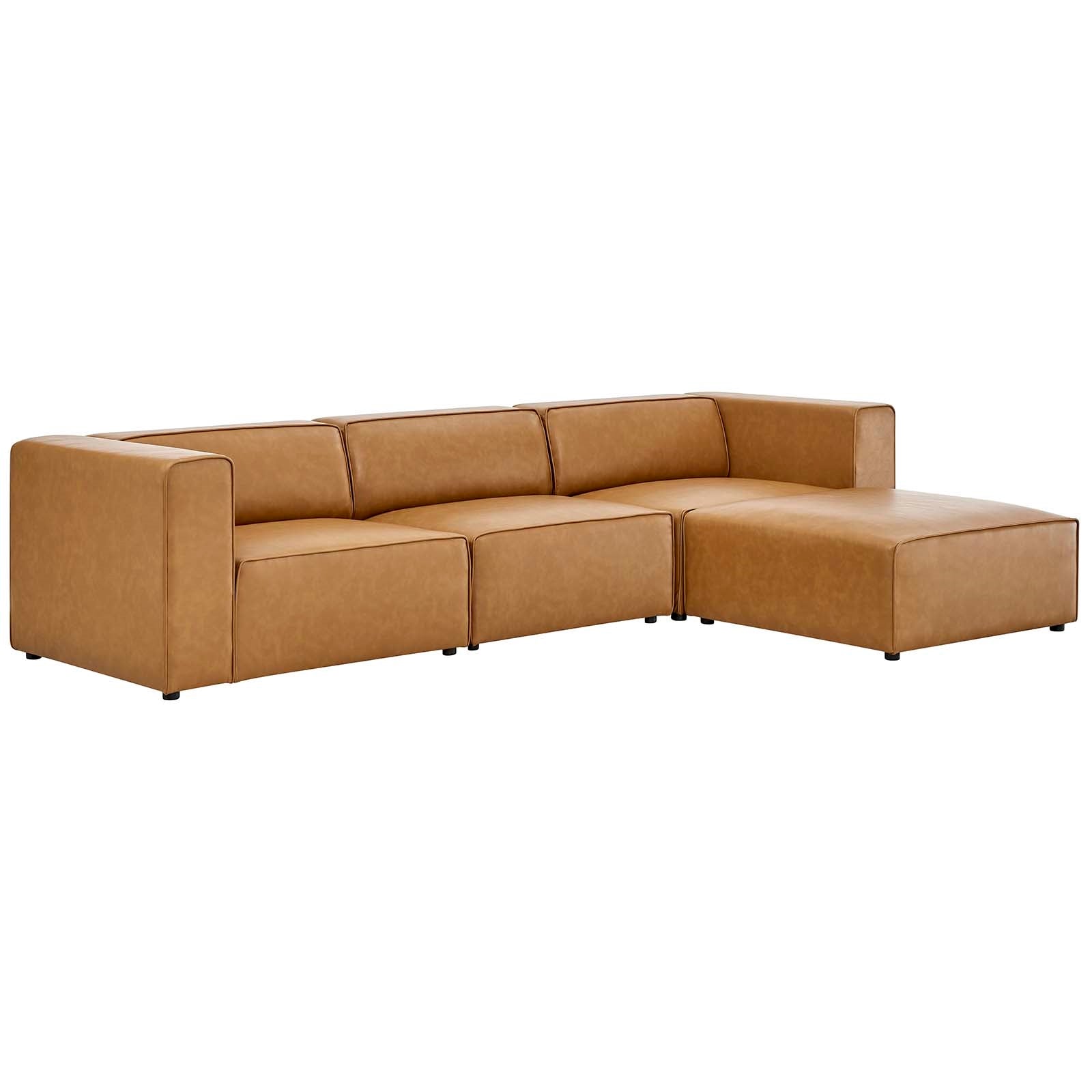 Lane Vegan 3 Seater Leather Sofa and Ottoman Set