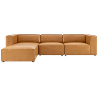 Lane Vegan 3 Seater Leather Sofa and Ottoman Set
