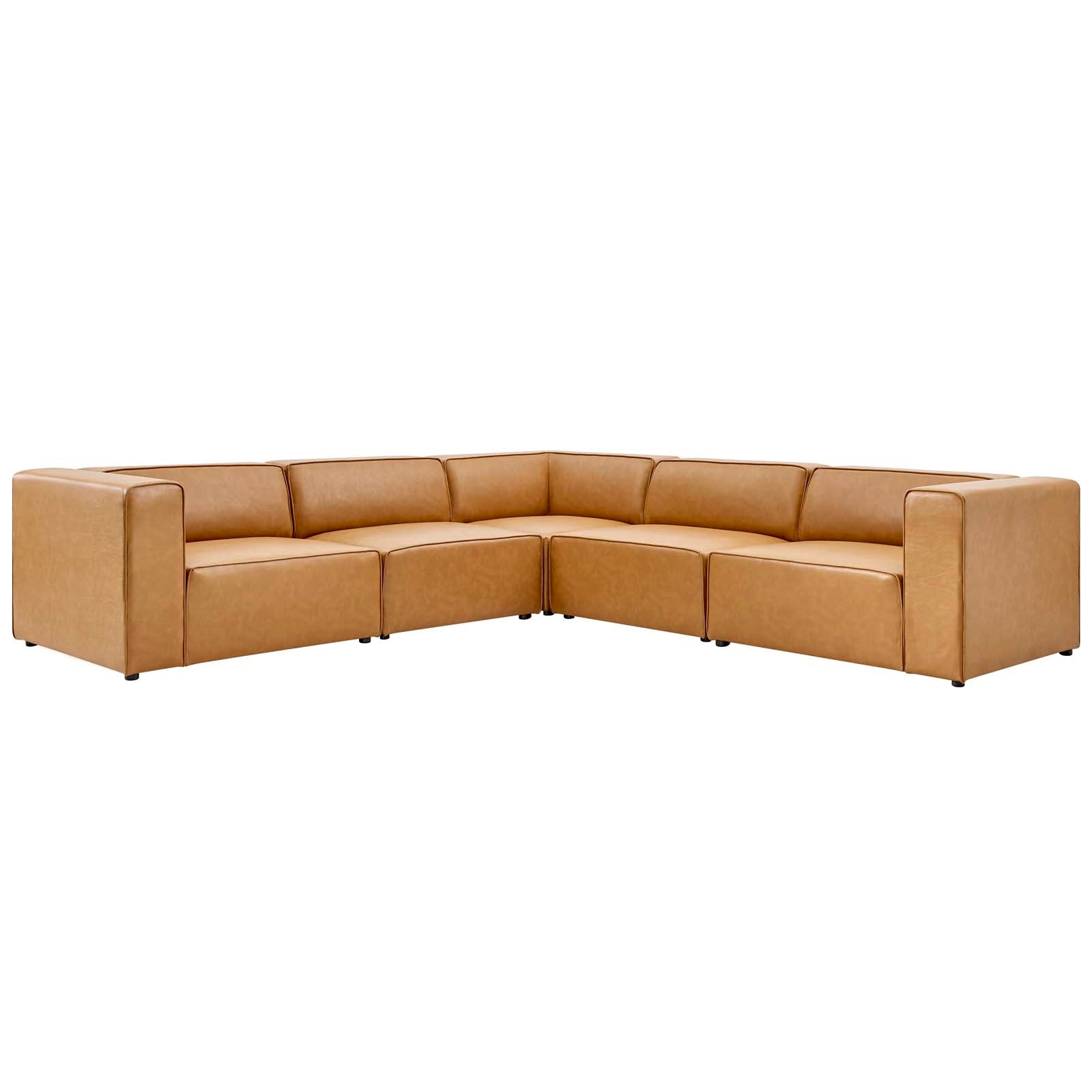 Lane Vegan Leather 5-Piece Sectional Sofa