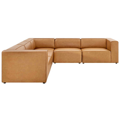 Lane Vegan Leather 5-Piece Sectional Sofa