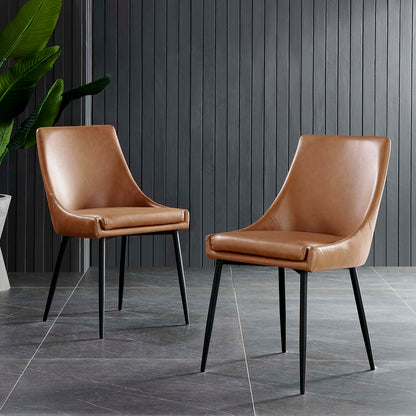 Lucy Vegan Leather Dining Chairs (Set of 2)