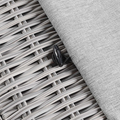 Connor Outdoor Patio Wicker Rattan Ottoman in Light Gray