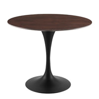Tulip Style 36" Wood Dining Table in Black Cherry Walnut