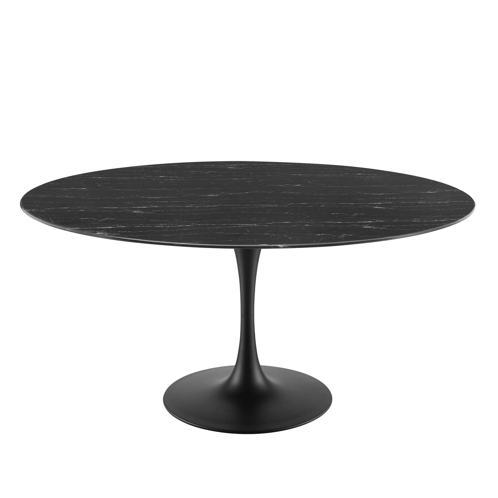 Tulip 60" Black Artificial Marble Dining Table