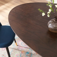 Tulip Style 78" Black Cherry Walnut Oval Dining Table