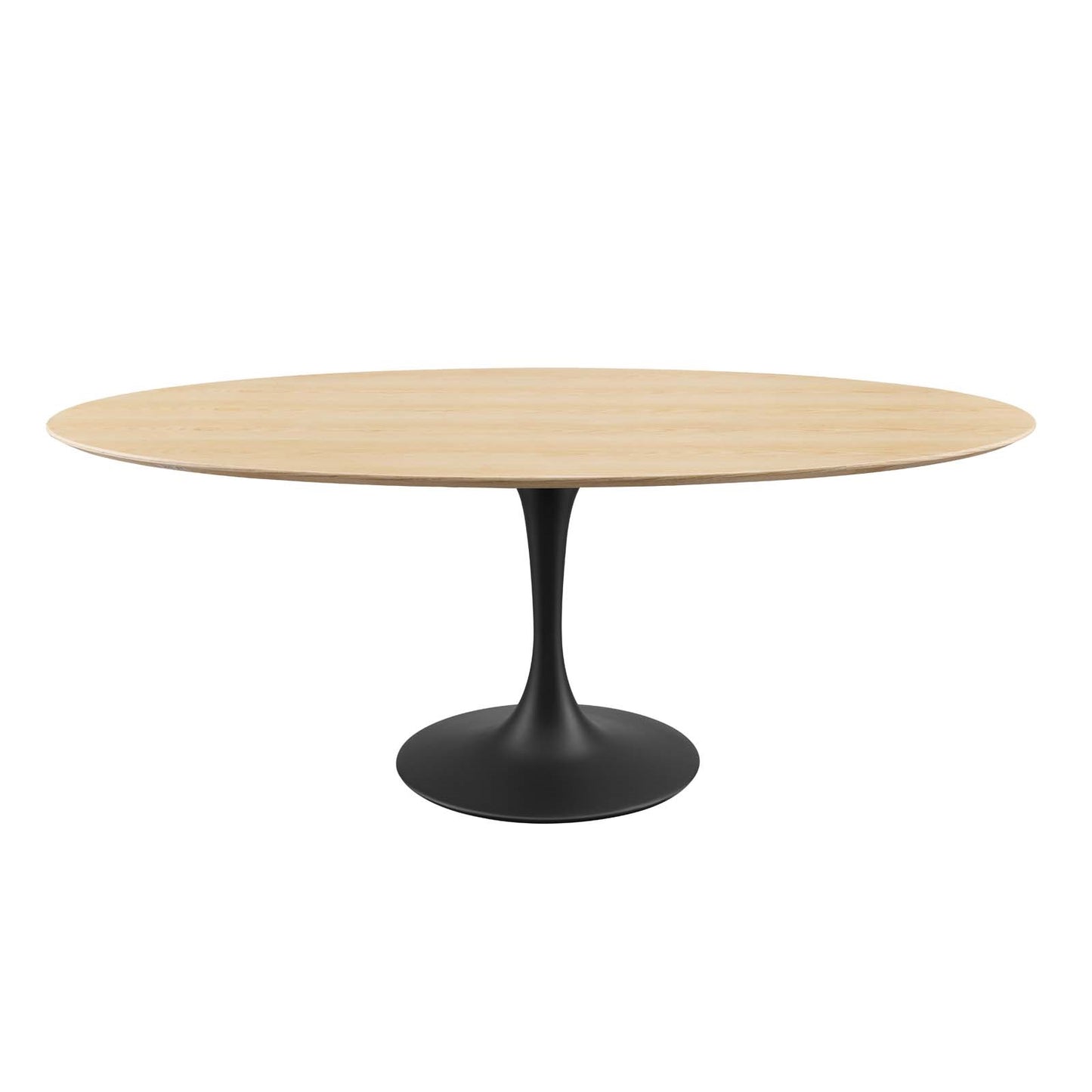 Tulip Style 78" Black Natural Oval Dining Table